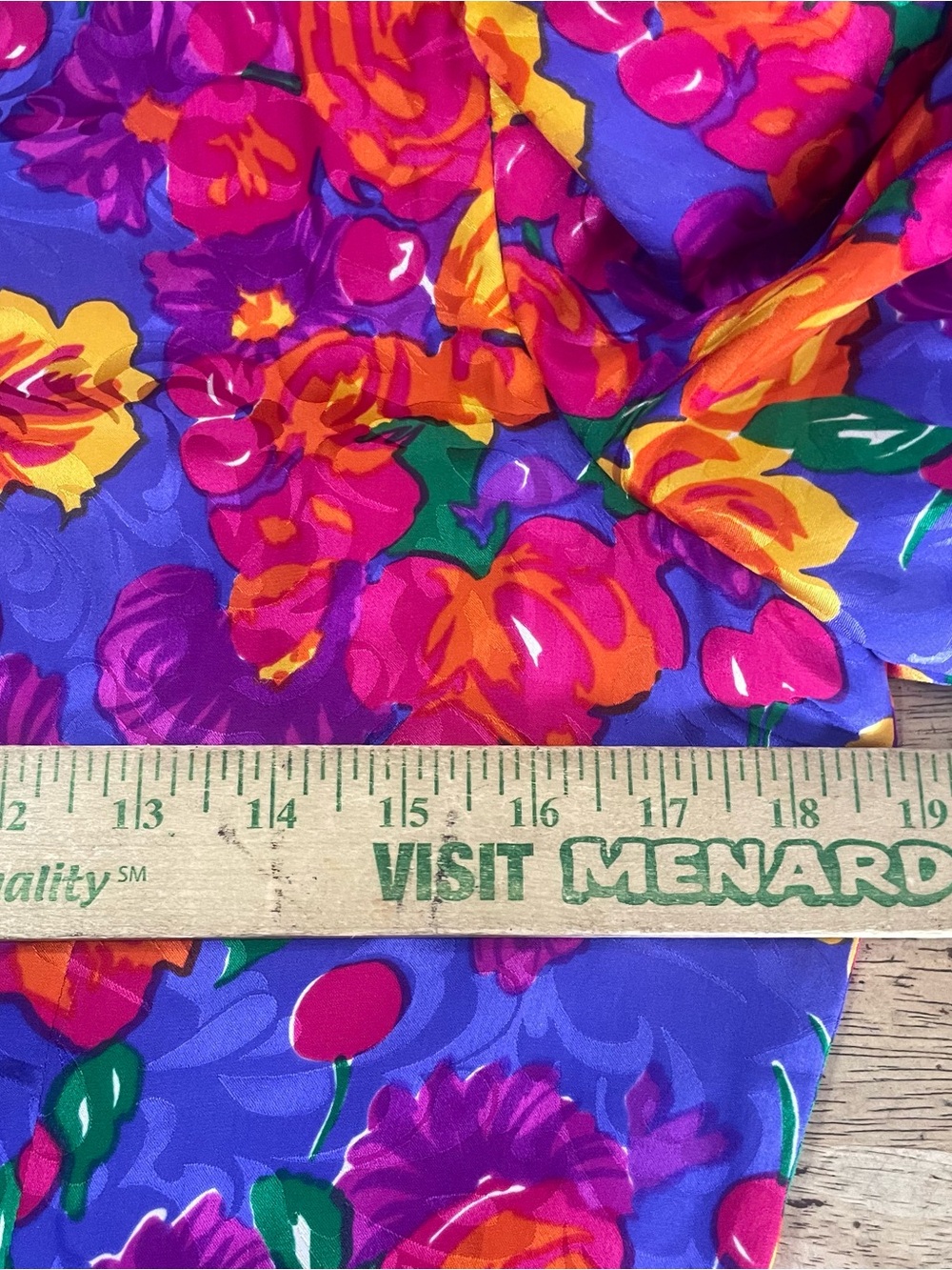 VTG 80s Adrianna Papell Silk Floral Dress Puff Sleeve Size 8 - Picture 5 of 6